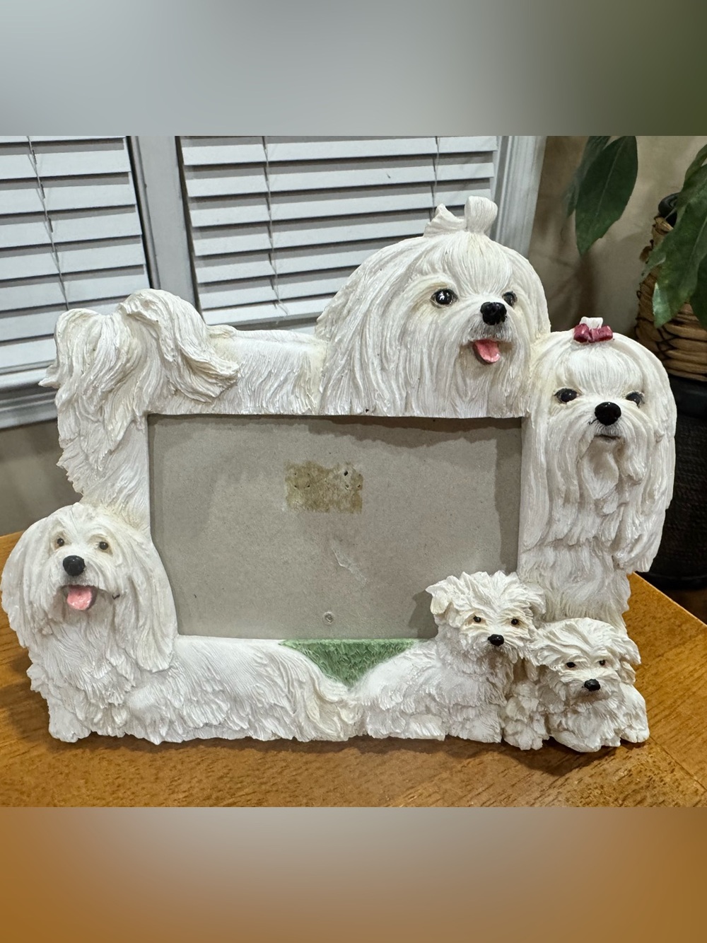 Resin Maltese Dog Picture Frame 4x6 Picture Frame - Picture 2 of 7